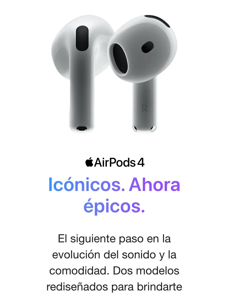 Audífonos AirPods 4 con Cancelación Activa de Ruido y Estuche de Carga Inalámbrica