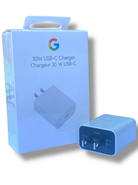Cargador Original Google 30W USB-C PD PPS Carga Rápida Compatible Pixel 9 9 Pro 8 8a 8 Pro 7a 7 7 Pro 6 6a