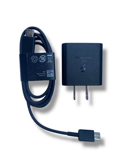 Cargador Original Samsung 25W USB-C PD 3.0 PPS Super Fast con Cable USB-C a USB-C Compatible Galaxy A54 A55 A56 y más