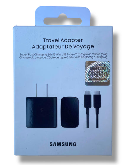 Cargador Original Samsung 45W EP-TA845 USB-C PD PPS Super Fast Charging 2.0 Incluye Cable 1m