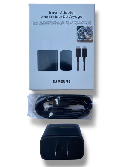 Cargador Original Samsung 45W EP-TA845 USB-C PD PPS Super Fast Charging 2.0 Incluye Cable 1m