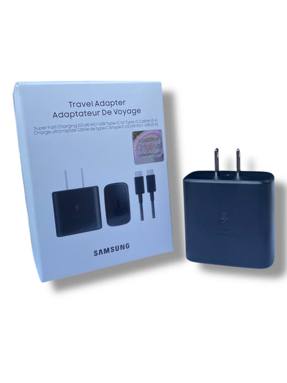Cargador Original Samsung 45W EP-TA845 USB-C PD PPS Super Fast Charging 2.0 Incluye Cable 1m