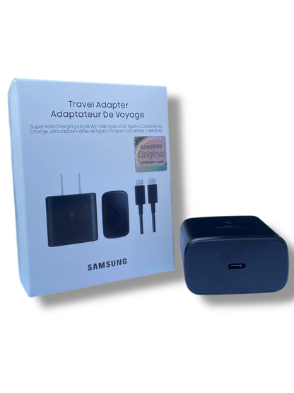 Cargador Original Samsung 45W EP-TA845 USB-C PD PPS Super Fast Charging 2.0 Incluye Cable 1m