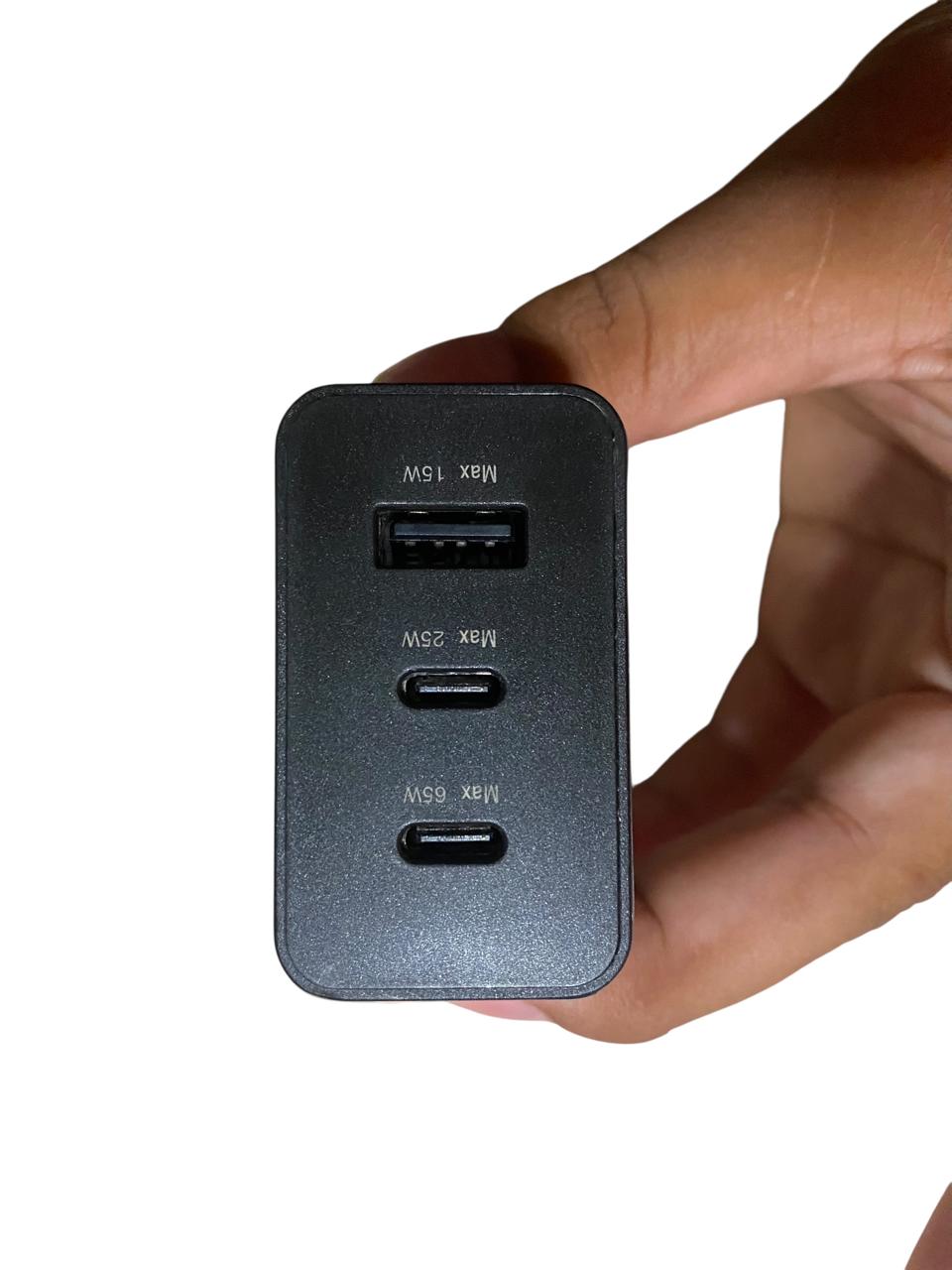 Cargador Samsung Original 65w Adapter Trio 2 Usb-c + Usb-a