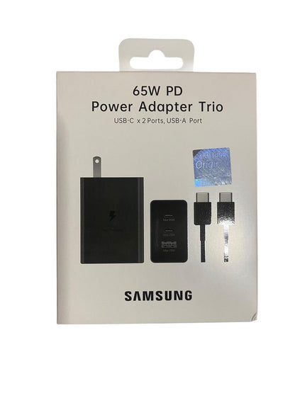 Cargador Samsung Original 65w Adapter Trio 2 Usb-c + Usb-a