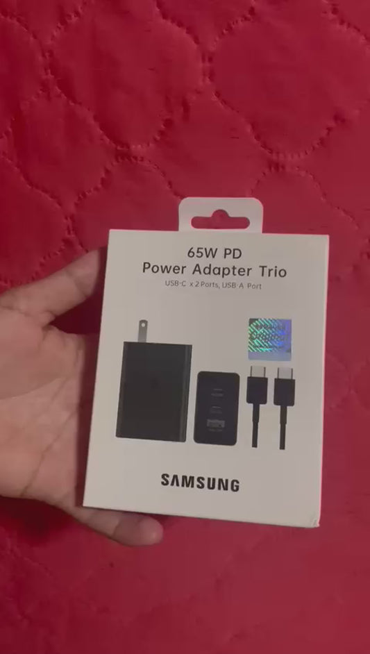 Cargador Samsung Original 65w Adapter Trio 2 Usb-c + Usb-a
